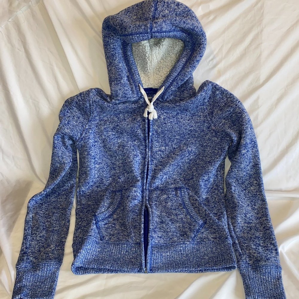 Girls Blue Full Zipped Hoodie w/ Pockets by SO Sz Medium 10/12